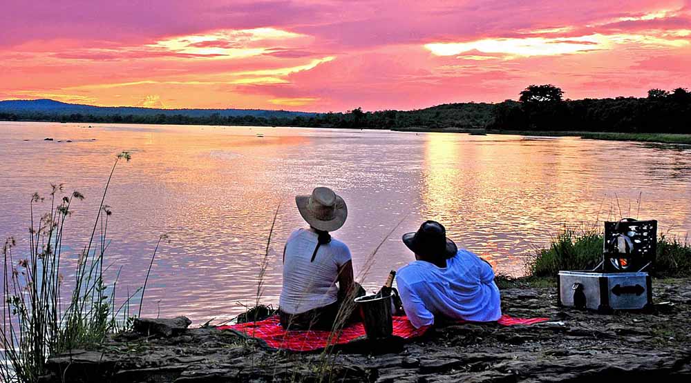 Honeymoon safari sunset in Tanzania